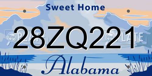 28ZQ221 Alabama License Plate