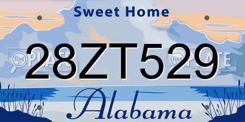 28ZT529 Alabama License Plate