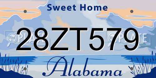 28ZT579 Alabama License Plate