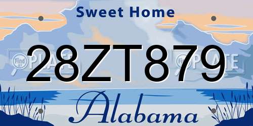 28ZT879 Alabama License Plate