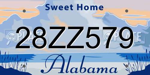 28ZZ579 Alabama License Plate