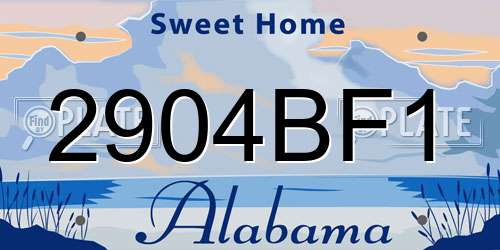 2904BF1 Alabama License Plate