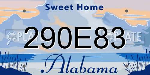 290E83 Alabama License Plate