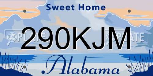 290KJM Alabama License Plate