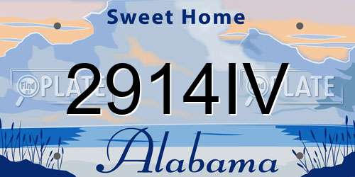 2914IV Alabama License Plate