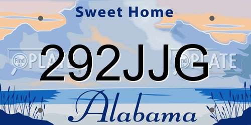 292JJG Alabama License Plate