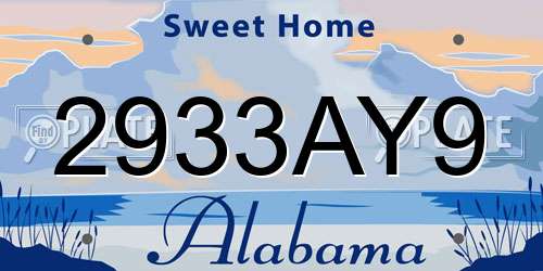 2933AY9 Alabama License Plate