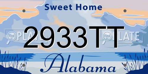 2933TT Alabama License Plate