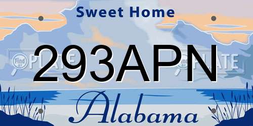 293APN Alabama License Plate