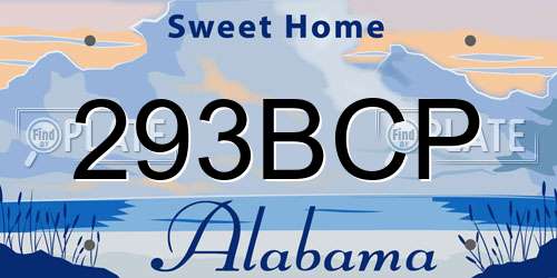 293BCP Alabama License Plate