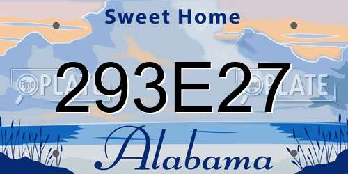 293E27 Alabama License Plate