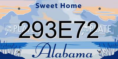 293E72 Alabama License Plate