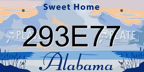 293E77 Alabama License Plate