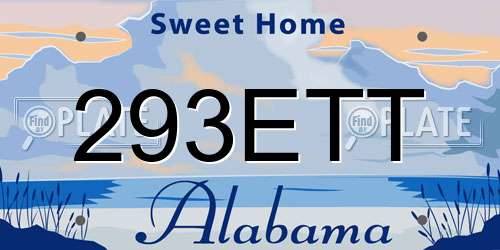 293ETT Alabama License Plate