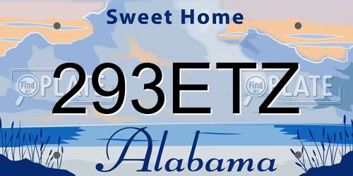 293ETZ Alabama License Plate