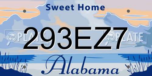 293EZ7 Alabama License Plate