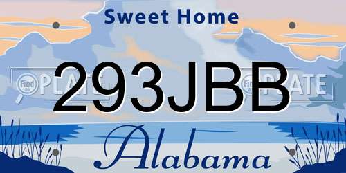293JBB Alabama License Plate