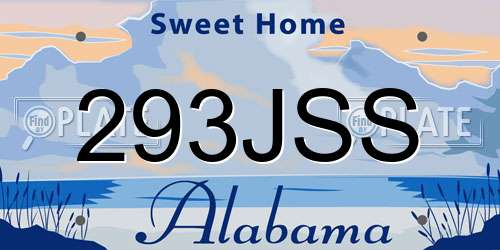 293JSS Alabama License Plate