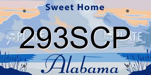 293SCP Alabama License Plate