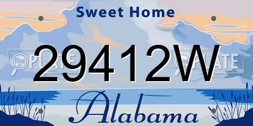 29412W Alabama License Plate
