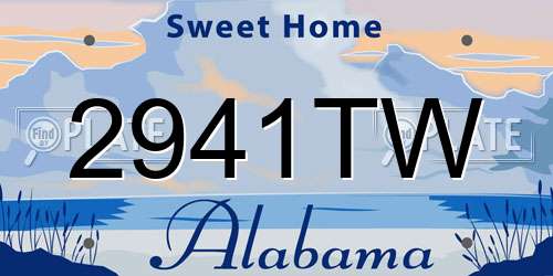 2941TW Alabama License Plate