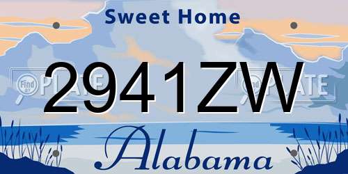 2941ZW Alabama License Plate