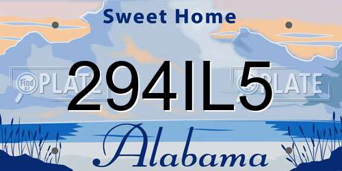 294IL5 Alabama License Plate
