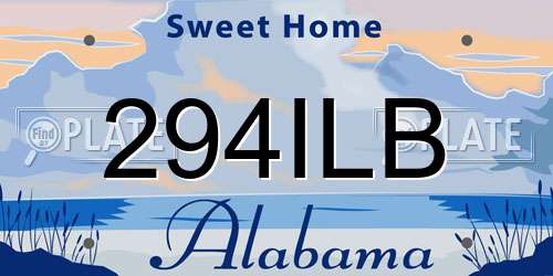 294ILB Alabama License Plate