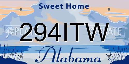 294ITW Alabama License Plate