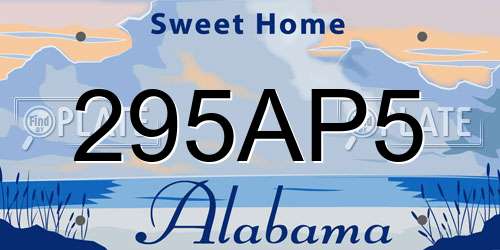 295AP5 Alabama License Plate