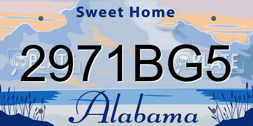 2971BG5 Alabama License Plate