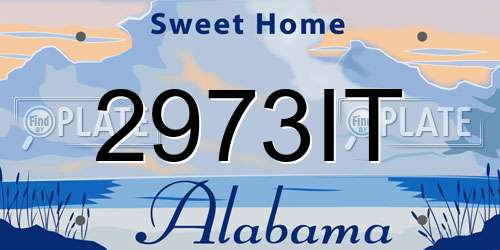 2973IT Alabama License Plate