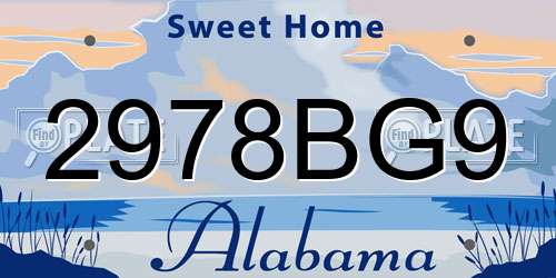 2978BG9 Alabama License Plate
