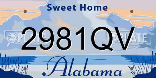 2981QV Alabama License Plate
