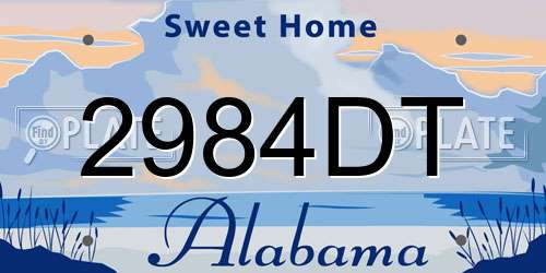 2984DT Alabama License Plate