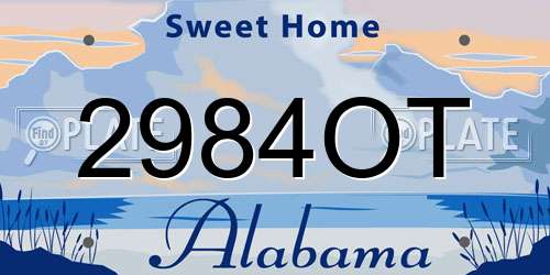 2984OT Alabama License Plate