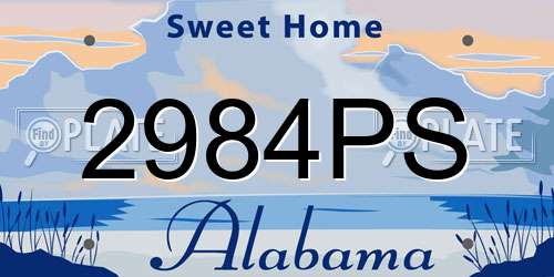 2984PS Alabama License Plate