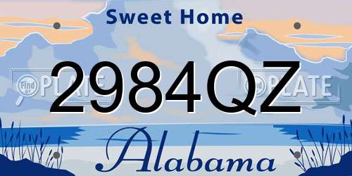 2984QZ Alabama License Plate