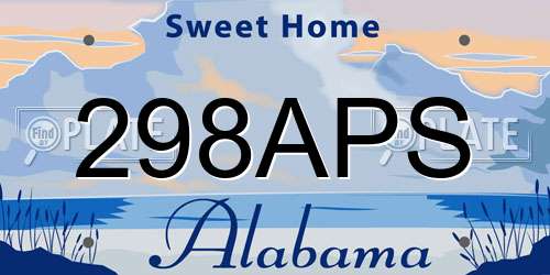 298APS Alabama License Plate