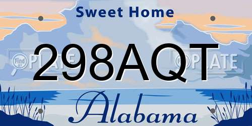 298AQT Alabama License Plate