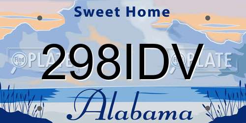 298IDV Alabama License Plate