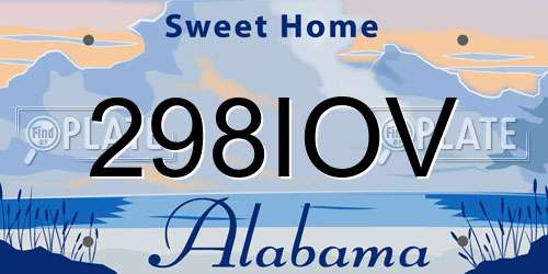 298IOV Alabama License Plate