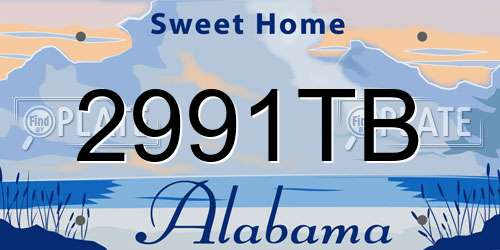 2991TB Alabama License Plate