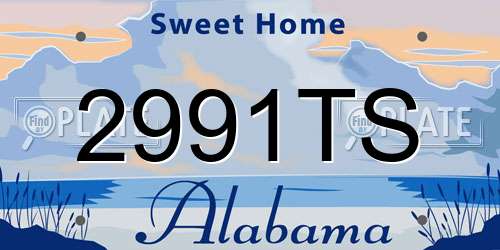 2991TS Alabama License Plate