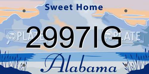 2997IG Alabama License Plate