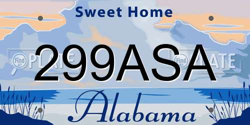 299ASA Alabama License Plate