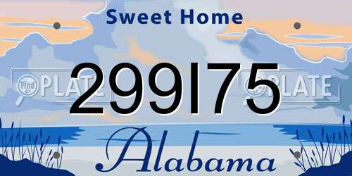 299I75 Alabama License Plate