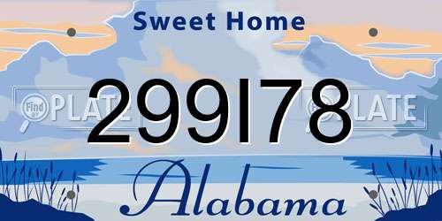 299I78 Alabama License Plate