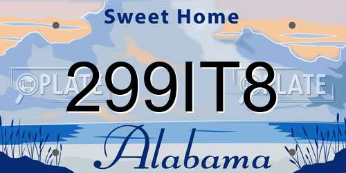 299IT8 Alabama License Plate