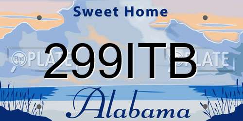 299ITB Alabama License Plate